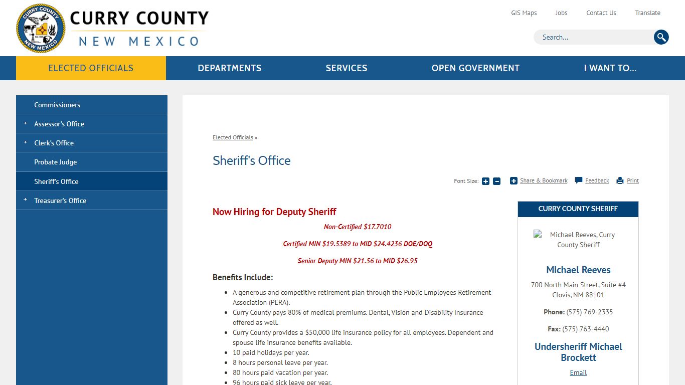 Sheriff's Office | Curry County, NM